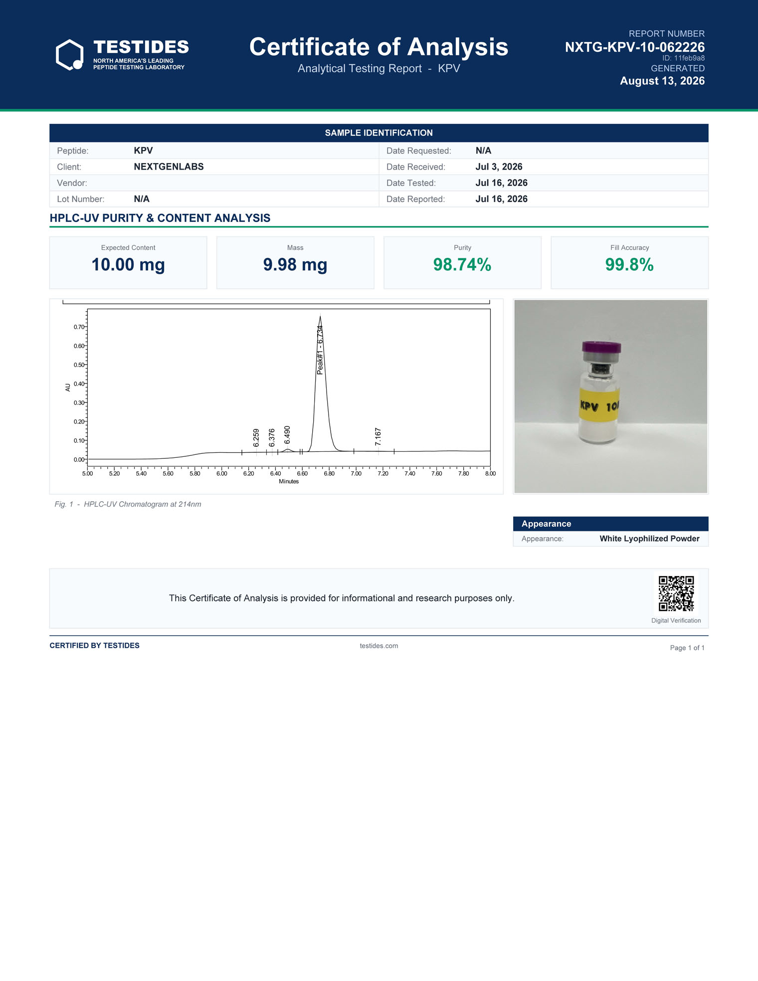 KPV  10MG