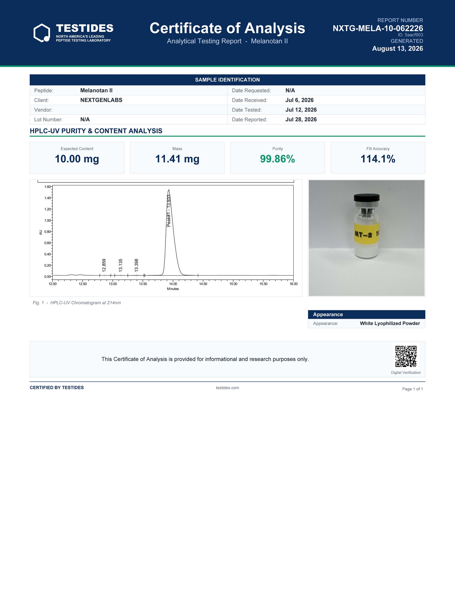 Melanotan-2 (MT-2, 10MG)