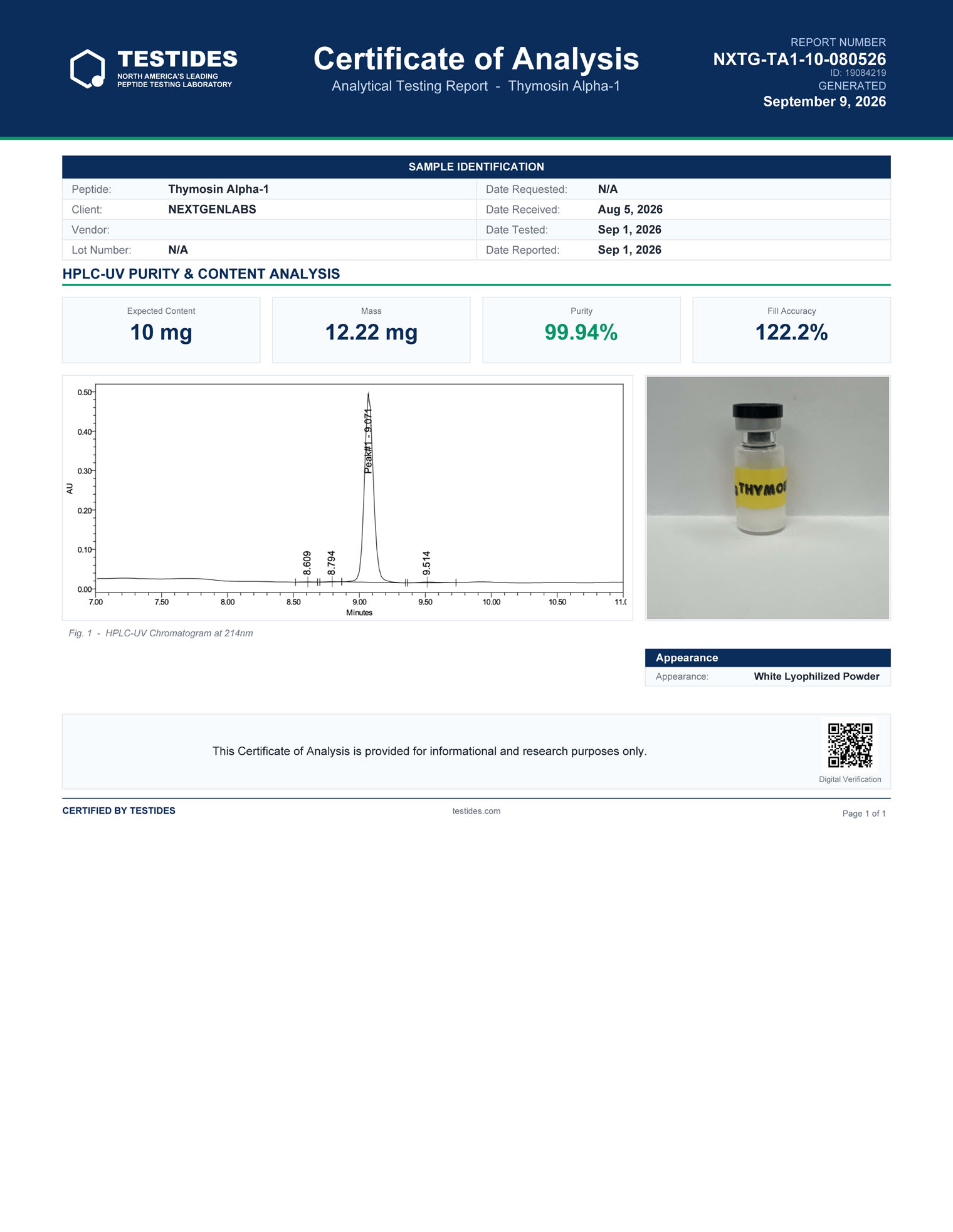 Thymosin Alpha-1 10MG